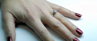 Кольцо с бриллиантом 1 карат на руке